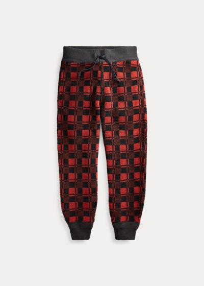 Pantalones Deportivos Ralph Lauren Hombre Rojos / Negros - Plaid Fleece - BPXVC8509